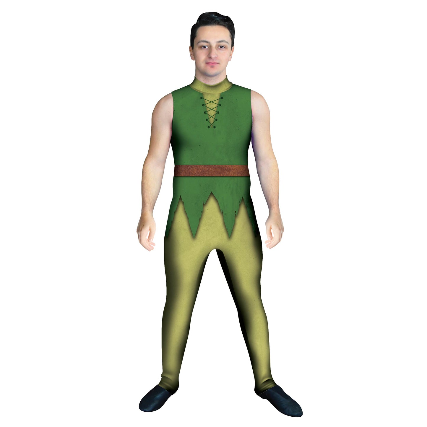 Photo of man in peter pan costume. Unitard Tinker Bell Tink Theatre Theater Storybook Sleeveless Pop-Culture Plays Play Peter Pan Neverland Hook Green Featured Fantasy Fairytail Fairy Explore Disney Captain Hook