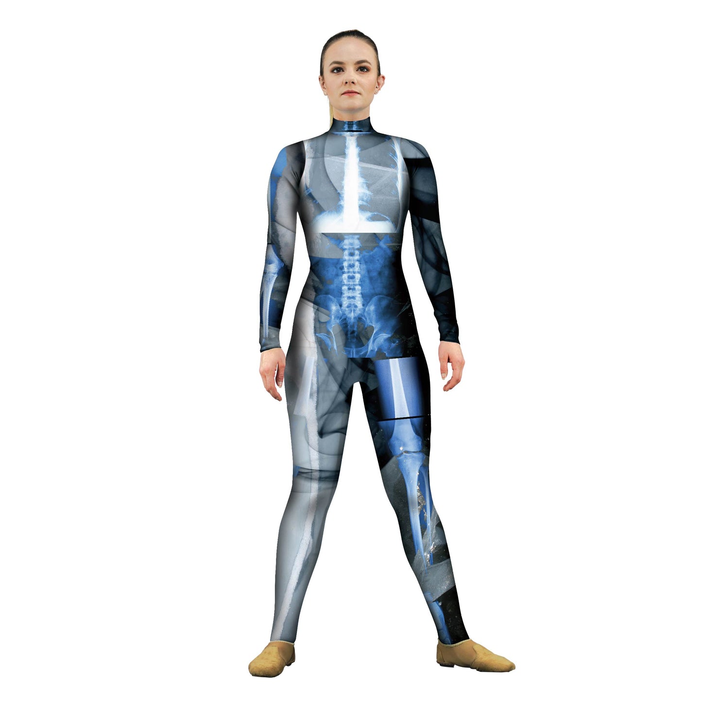 Photo of woman in X-ray costume. Xray X ray Unitard Tech Skeleton Sci-Fi Medical Injury Hi-Tech Explore Doctor Abstracts Abstract