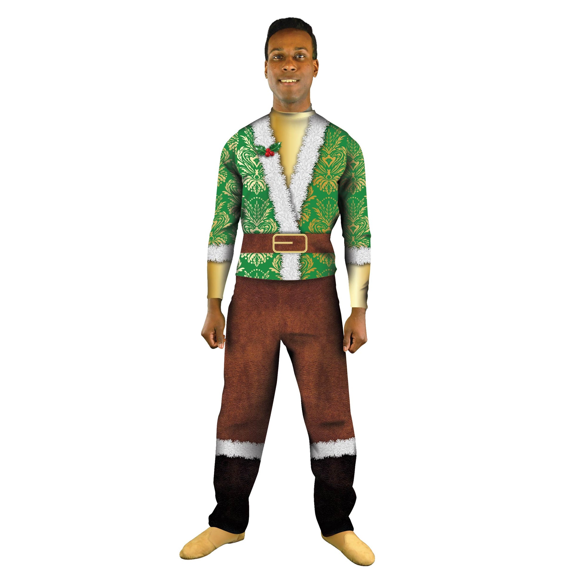 Photo of man in Green costume. Top Theatre Theater Present Pop-Culture Past Pant Jolly Holly Holiday Green Ghosts Ghost Future Explore England Dickens Classic Christmas Carol Christmas Charles Bright