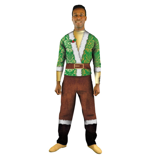 Photo of man in Green costume. Top Theatre Theater Present Pop-Culture Past Pant Jolly Holly Holiday Green Ghosts Ghost Future Explore England Dickens Classic Christmas Carol Christmas Charles Bright