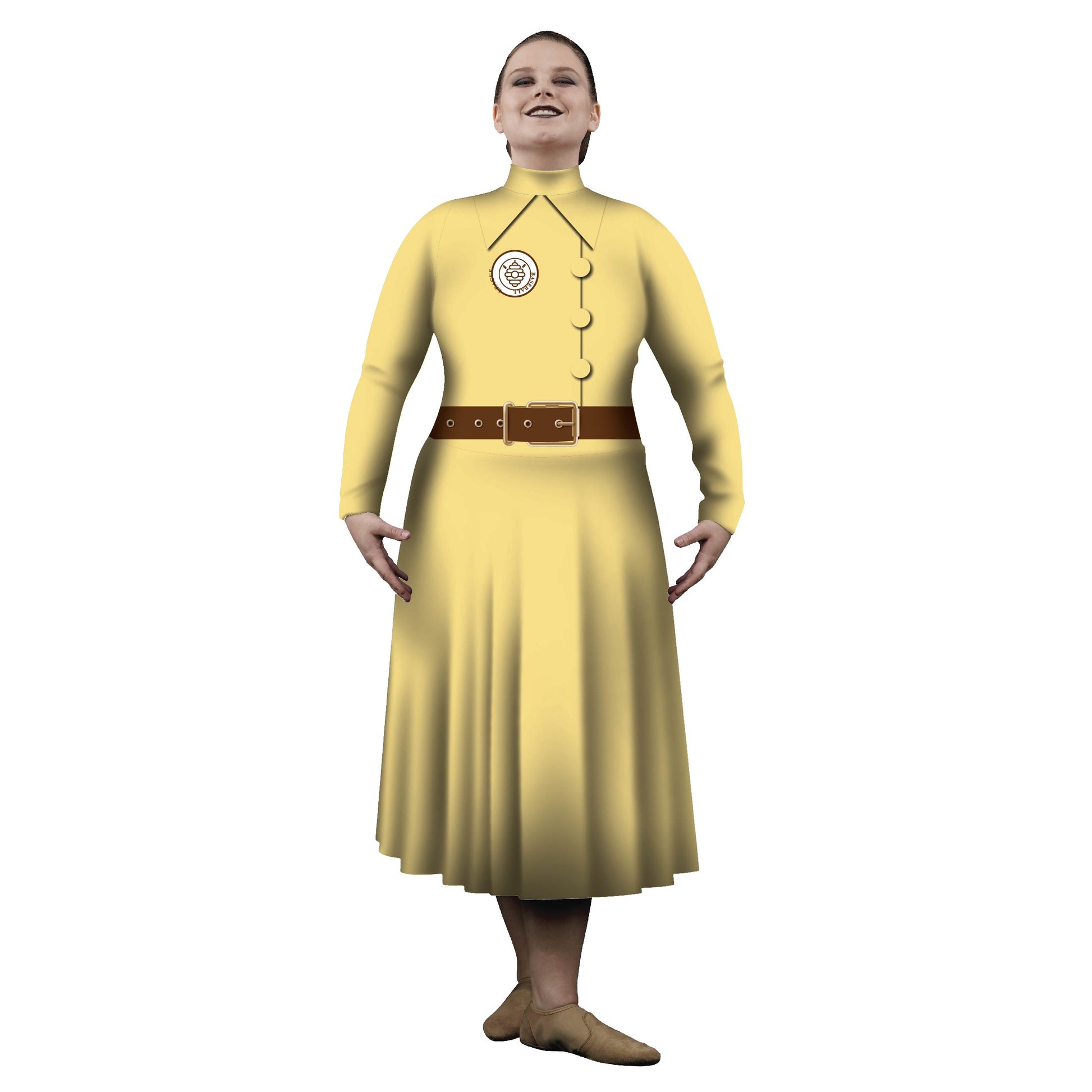 Photo of a woman in a yellow dress. Pop-Culture Player Mid Dress League of Their Own Kit Jimmy film Explore Dottie Cosplay Baseball Ball American America A League of Their Own